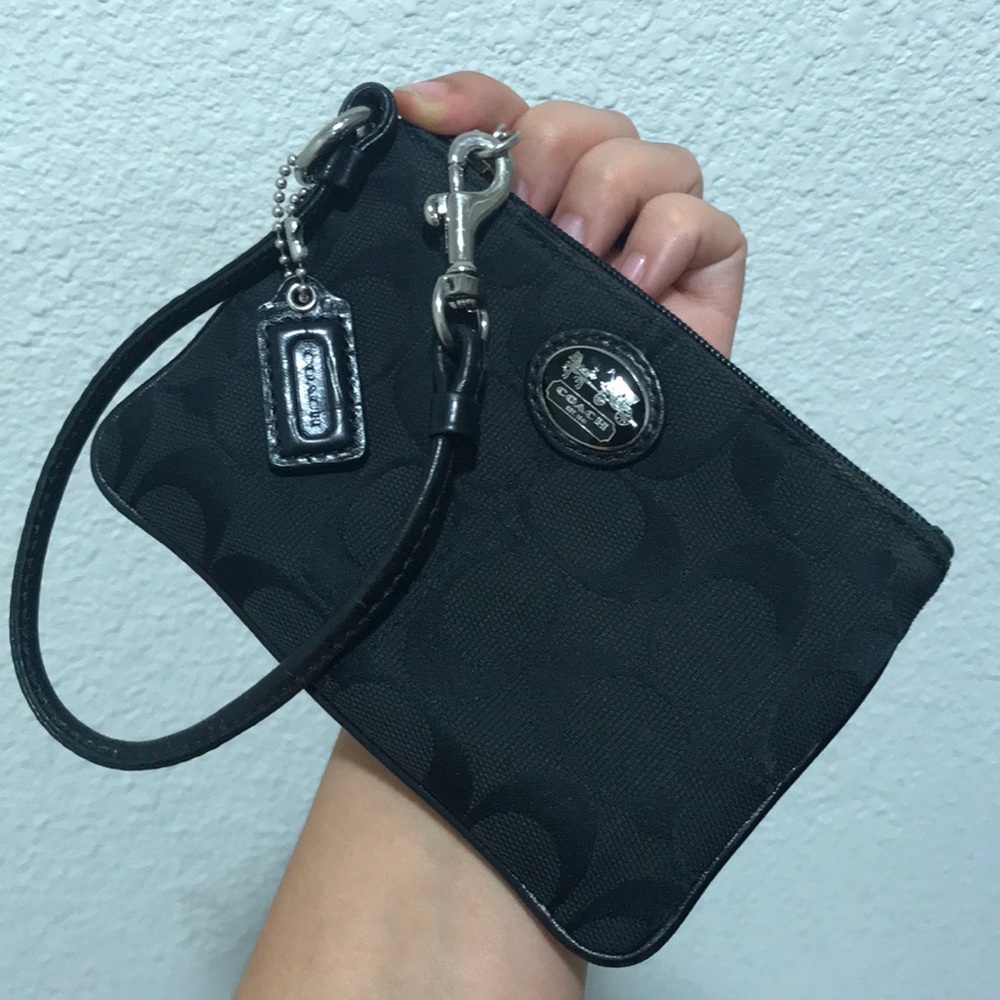 Black coach wristlet